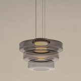 Lustre en Verre Superposé Minimaliste Élégant